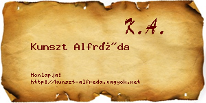 Kunszt Alfréda névjegykártya